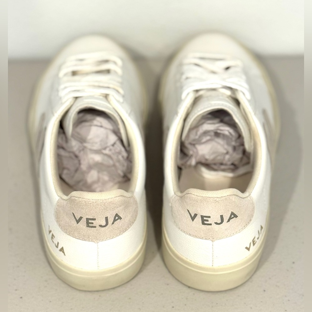 Veja Campo Chromefree Leather Sneakers White Sz: 39 - Picture 6 of 13